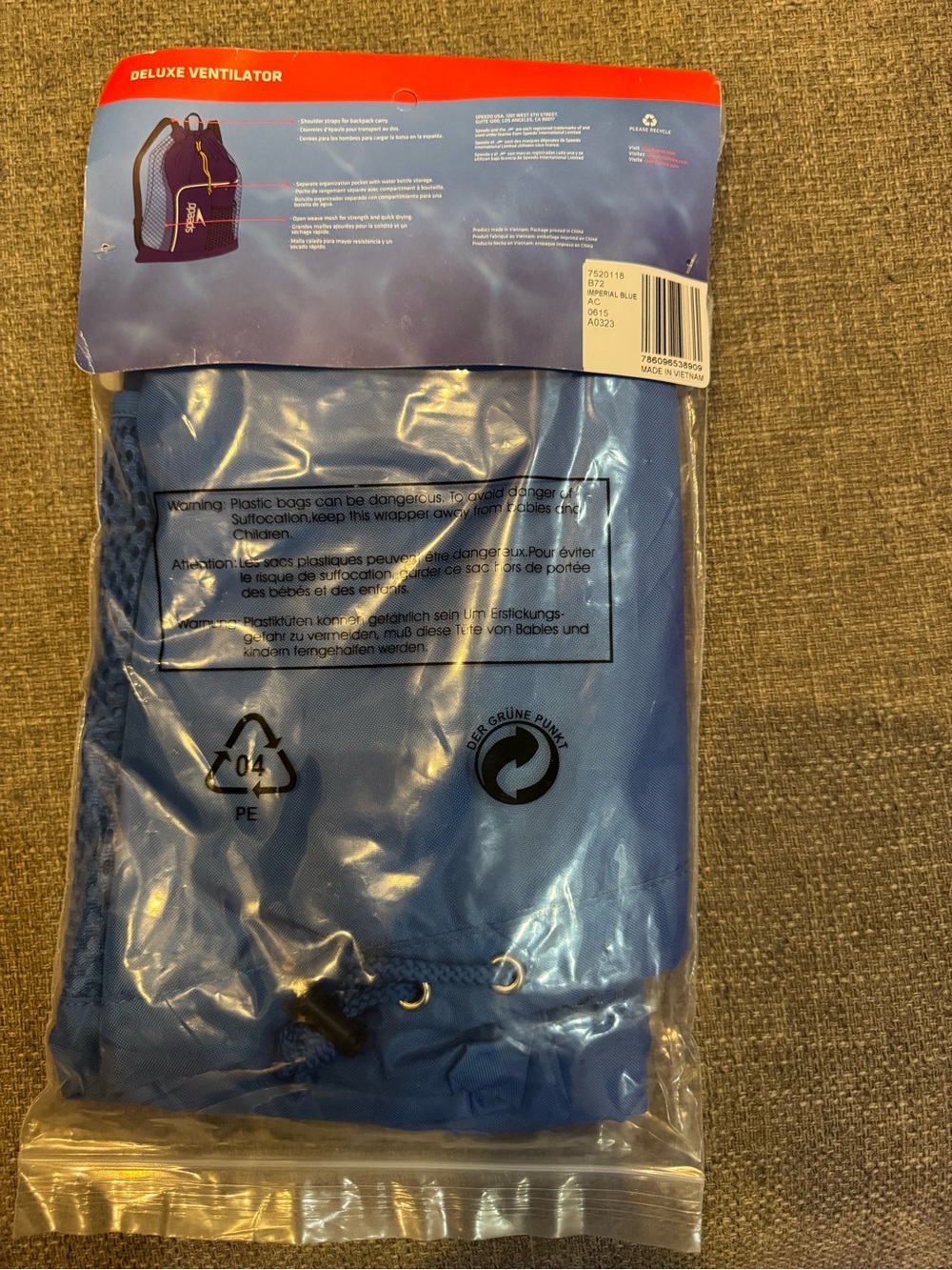 Speedo Blue Mesh Ventilator Swim Bag - Picture 2 of 2
